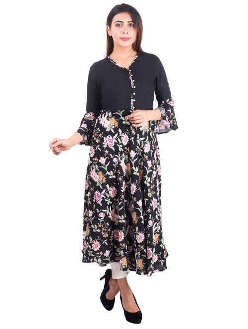 floral flared kurta - 16276011 - Very Small Image - 1