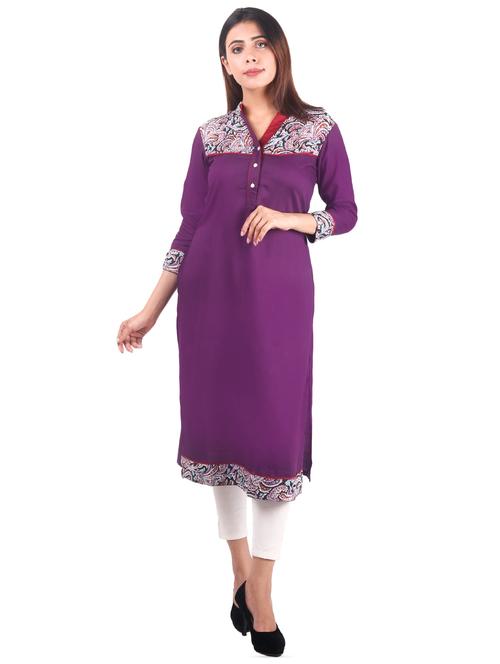 kalamkari yoke straight kurta - 16276012 - Very Small Image - 1