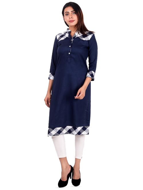 checkered straight kurta - 16276026 - Very Small Image - 1