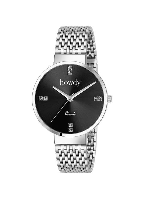howdy analog black dial women's watch with safer chain - 16276115 - Very Small Image - 1