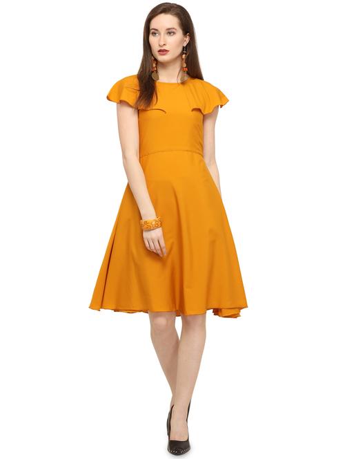 cape sleeved flared dress - 16276953 - Very Small Image - 1