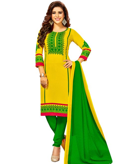 straight churidaar unstitched suit - 16276986 - Very Small Image - 1