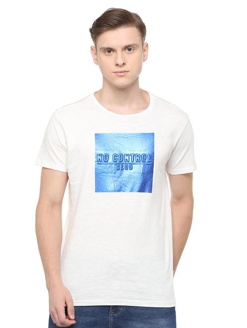 white chest print t-shirt - 16278089 - Very Small Image - 1