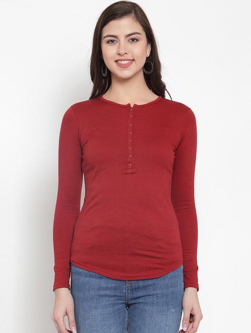 long sleeved henley top - 16278137 - Very Small Image - 1