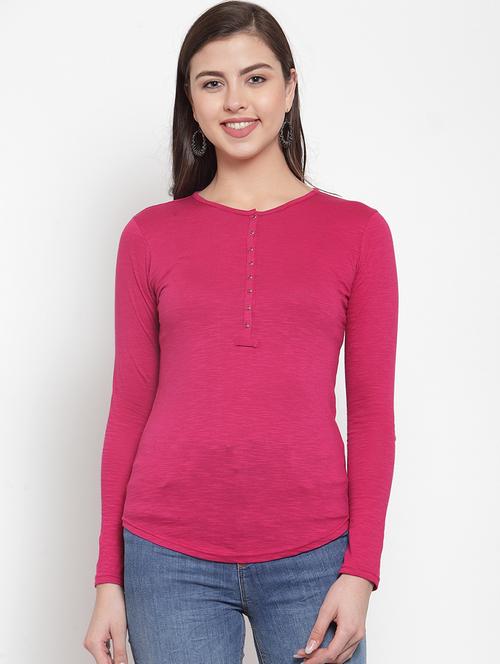 long sleeved henley top - 16278139 - Very Small Image - 1