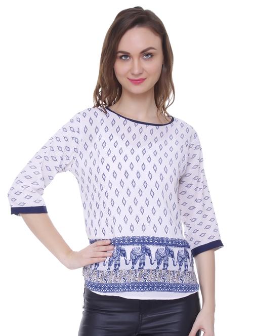 round neck printed top - 16278776 - Very Small Image - 1