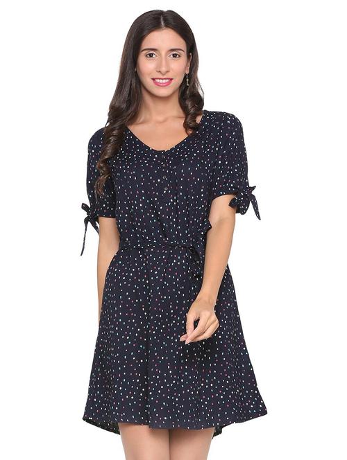 tie knot dot print dress - 16278848 - Very Small Image - 1