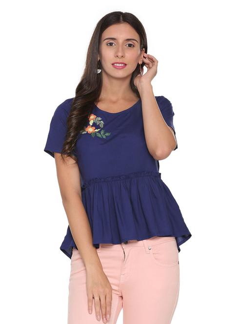 frill detail embroidered top - 16278859 - Very Small Image - 1