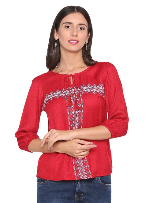 tie front printed top - 16278863 - Very Small Image - 1