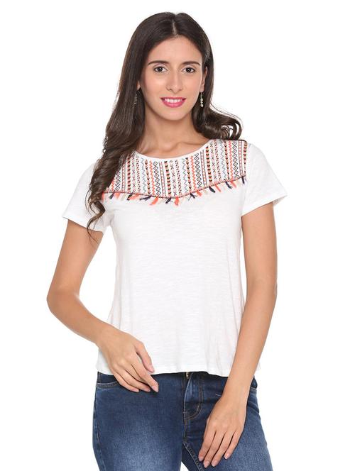 lace trim printed top - 16278865 - Very Small Image - 1