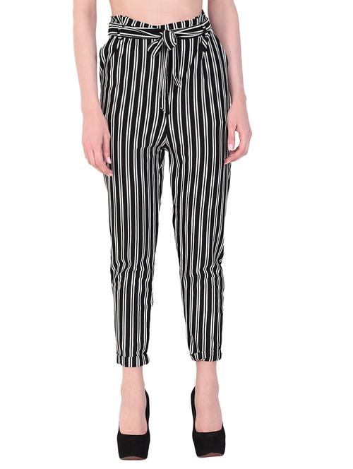 tie front striped trousers - 16279435 - Very Small Image - 1