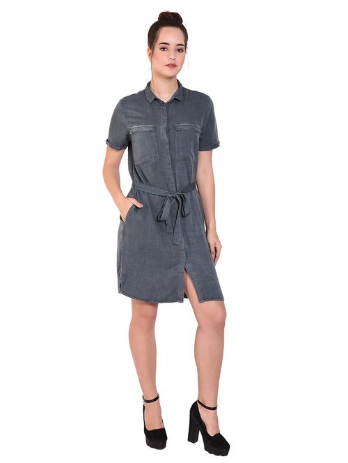 tie front shirt dress - 16279440 - Very Small Image - 1