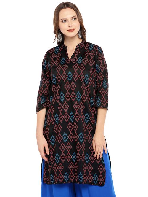 ikat printed straight kurta - 16279562 - Very Small Image - 1