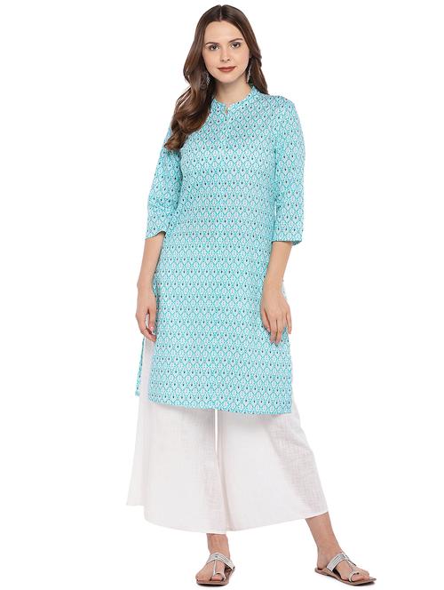 ethnic motifs printed straight kurta - 16279577 - Very Small Image - 1