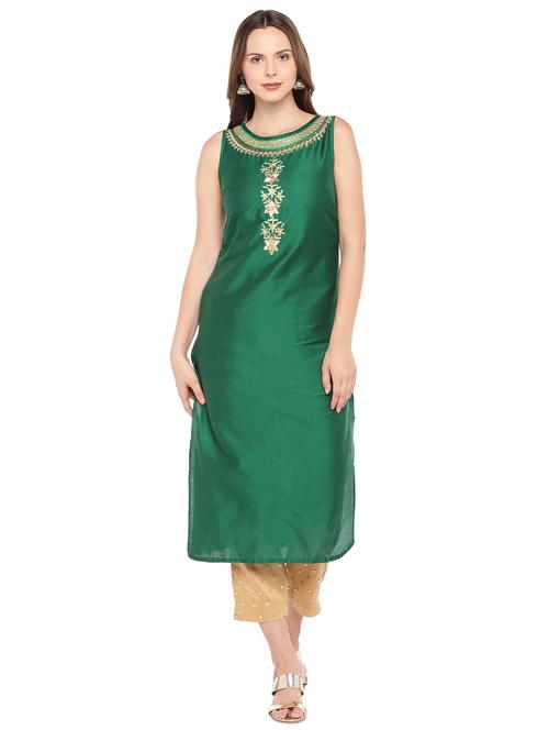 embroidered straight kurta - 16279586 - Very Small Image - 1