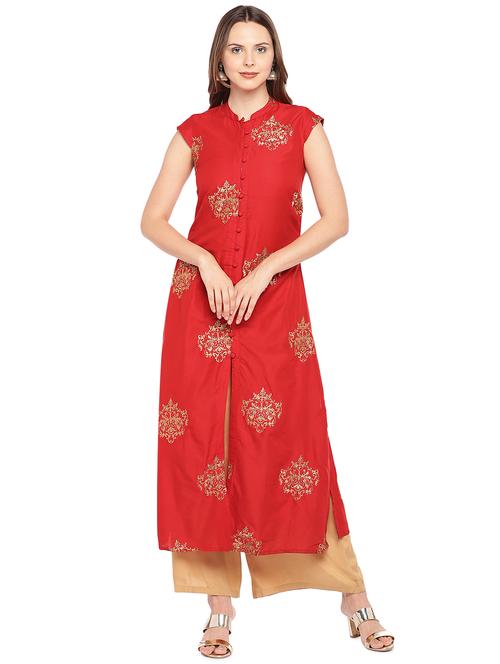 embroidered straight kurta - 16279594 - Very Small Image - 1