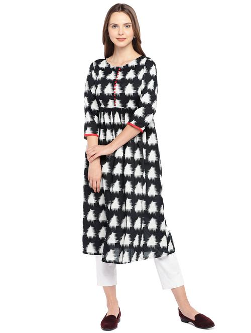 ikat printed a-line kurta - 16279598 - Very Small Image - 1
