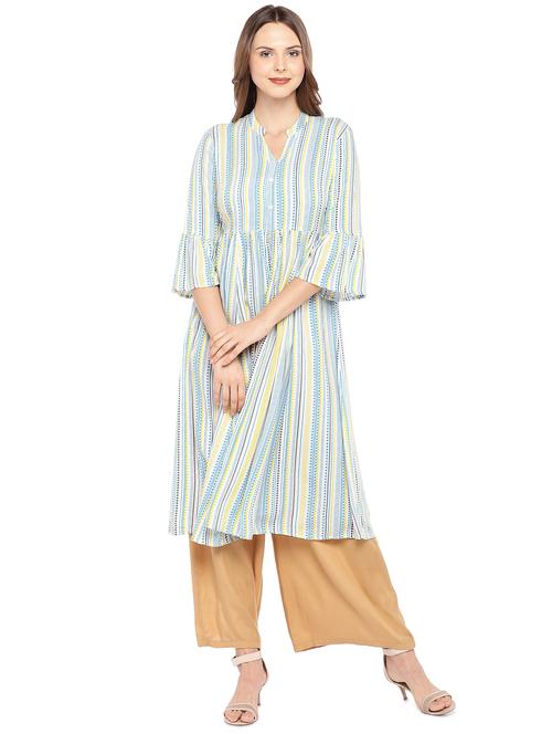 geometrical printed a-line kurta - 16279603 - Very Small Image - 1