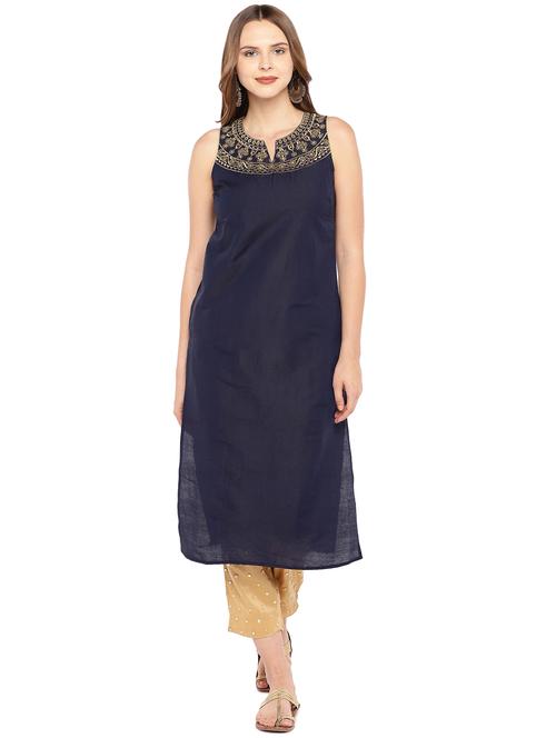 embroidered straight kurta - 16279604 - Very Small Image - 1