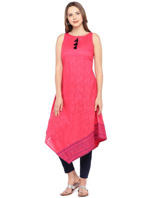 printed hem asymmetric kurta - 16279621 - Very Small Image - 1