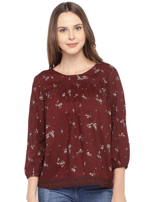 gather detail ditsy floral top - 16279629 - Very Small Image - 1