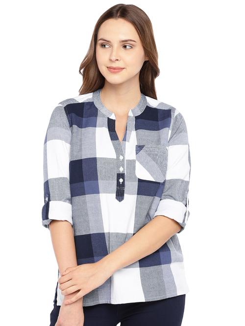 pocket patch checkered top - 16279645 - Very Small Image - 1