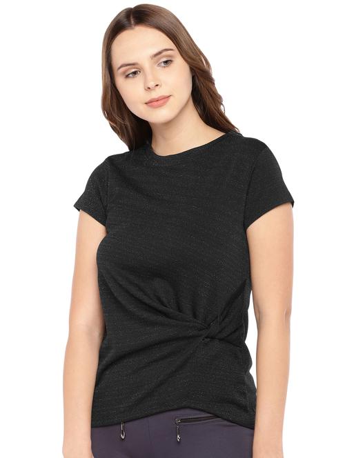 crew neck twist detail top - 16279663 - Very Small Image - 1