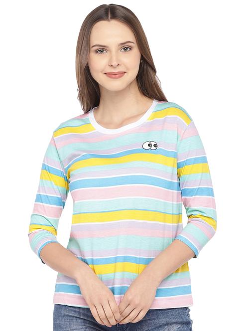 round neck striped top - 16279666 - Very Small Image - 1
