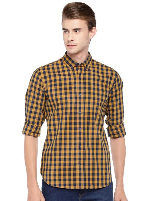 yellow cotton casual shirt - 16279714 - Very Small Image - 1