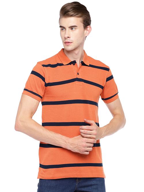 orange striped polo t-shirt - 16279747 - Very Small Image - 1