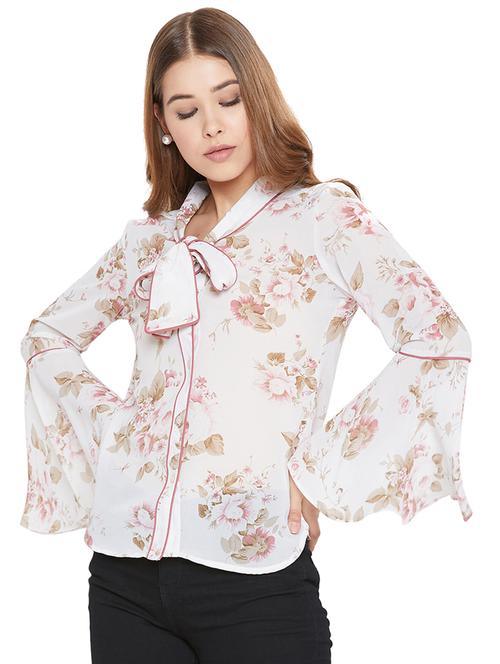 tie front floral shirt - 16280068 - Very Small Image - 1