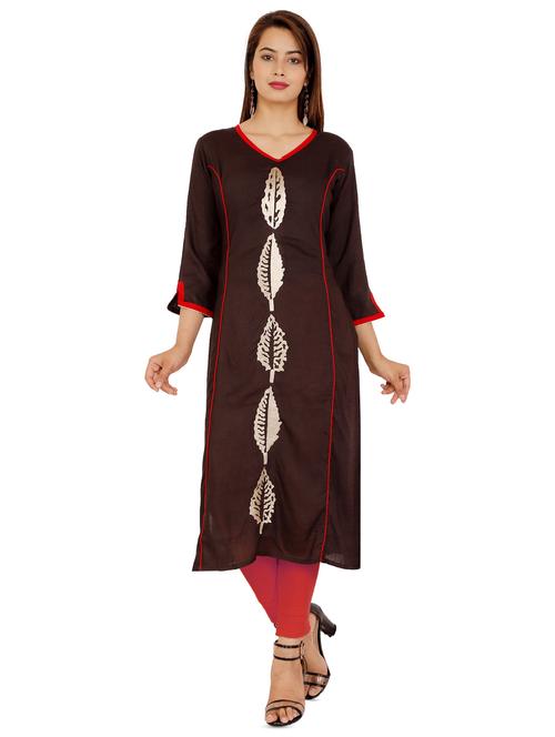embroidered straight kurta - 16280161 - Very Small Image - 1