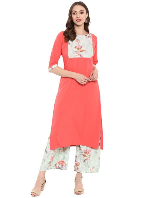 contrast kurta palazzo set - 16280276 - Very Small Image - 1