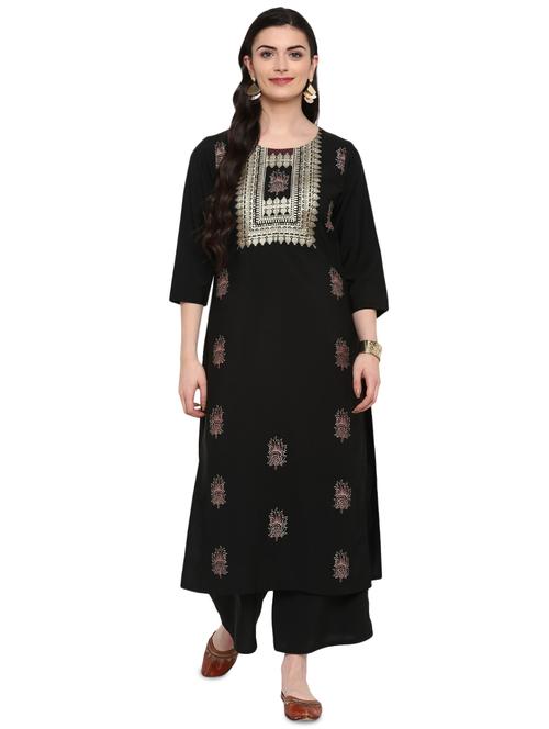 foil print kurta palazzo set - 16280288 - Very Small Image - 1