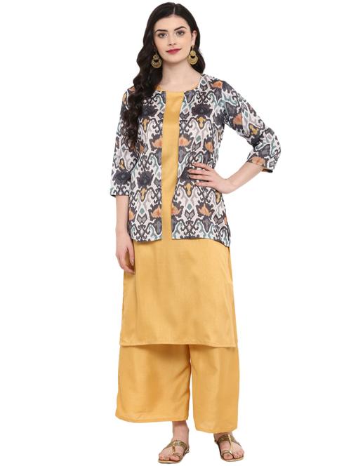ikat kurta palazzo set - 16280301 - Very Small Image - 1