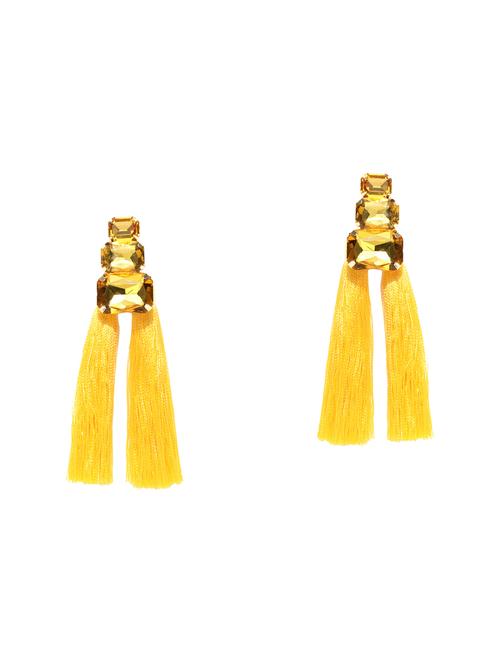 yellow brass drop earring - 16281438 - Very Small Image - 1
