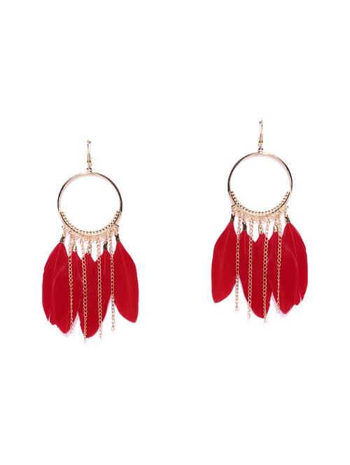 red brass drop earring - 16281555 - Very Small Image - 1