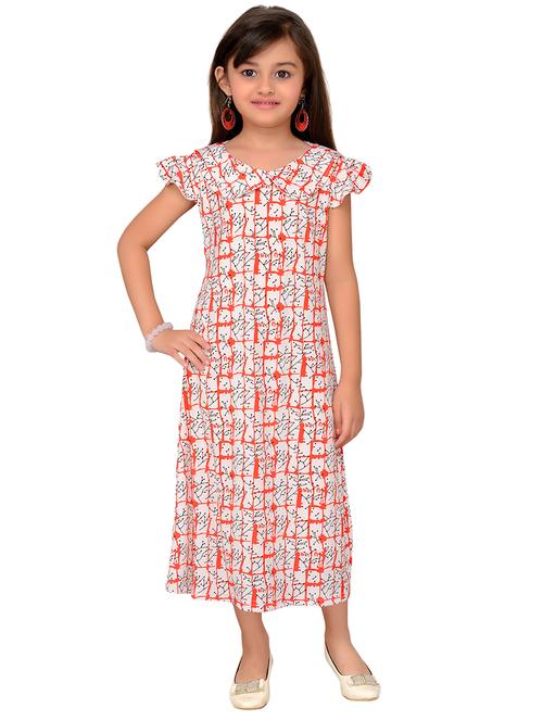 orange cotton frock - 16281776 - Very Small Image - 1