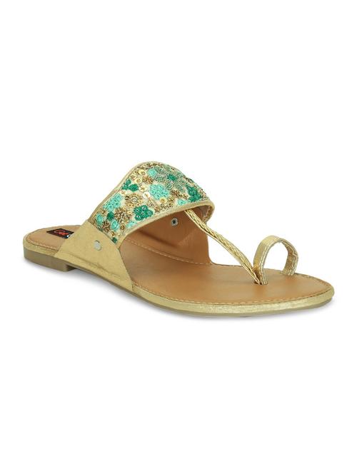 green one toe kolhapuris - 16281873 - Very Small Image - 1