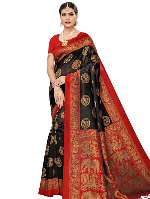 conversational printed saree with blouse - 16281958 - Very Small Image - 1