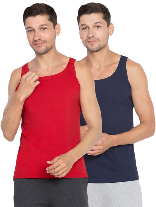 red and navy blue solid vests combo - 16282330 - Very Small Image - 1