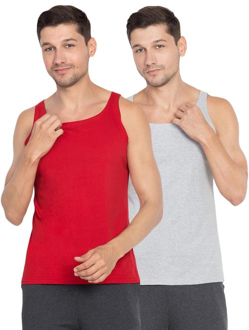 red and grey solid vests combo - 16282333 - Very Small Image - 1