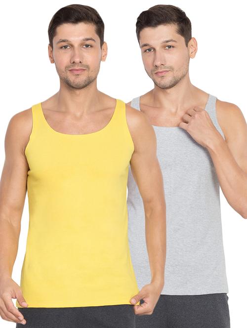 yellow and grey solid vests combo - 16282335 - Very Small Image - 1