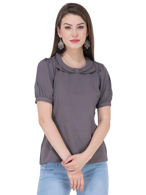 puff sleeved peter pan top - 16282560 - Very Small Image - 1