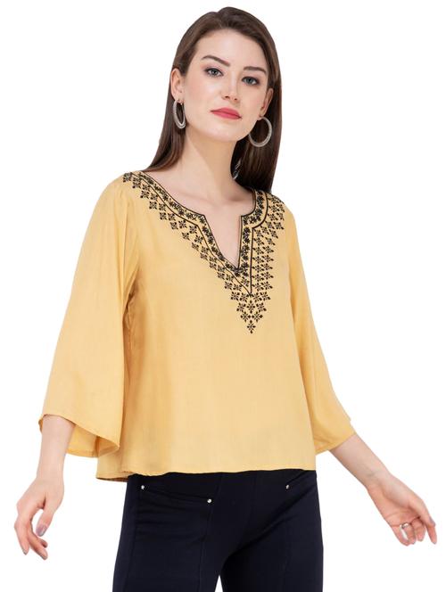 long sleeved embroidered top - 16282571 - Very Small Image - 1