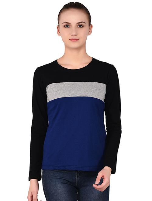 round neck color block tee - 16283708 - Very Small Image - 1