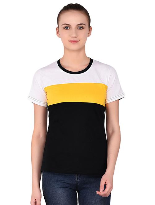round neck color block tee - 16283721 - Very Small Image - 1