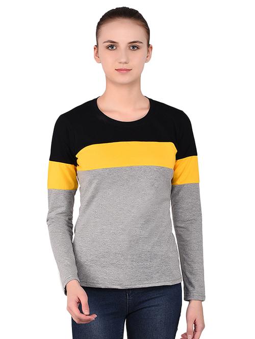 round neck color block tee - 16283724 - Very Small Image - 1