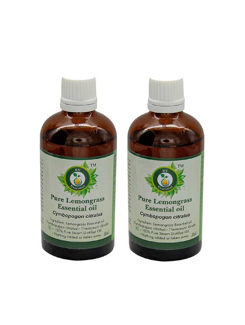 r v essential pure lemongrass essential oil (100ml+100ml) pack of two- cymbopogon citratus 100% pure and natural steam distilled - 16283878 - Very Small Image - 1