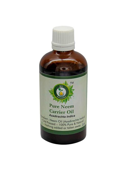 r v essential pure neem carrier oil 100ml- azadirachta indica (100% pure and natural cold pressed) - 16283915 - Very Small Image - 1